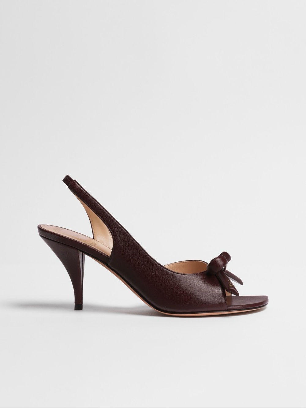 Dior Dark Burgundy Leather Bow Slingback Heels